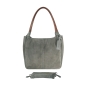 Preview: BULL&HUNT Shopper Tasche grau – stilvoll, groß und aus echtem Veloursleder